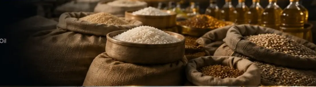 Rice, flour, grains and dry goods